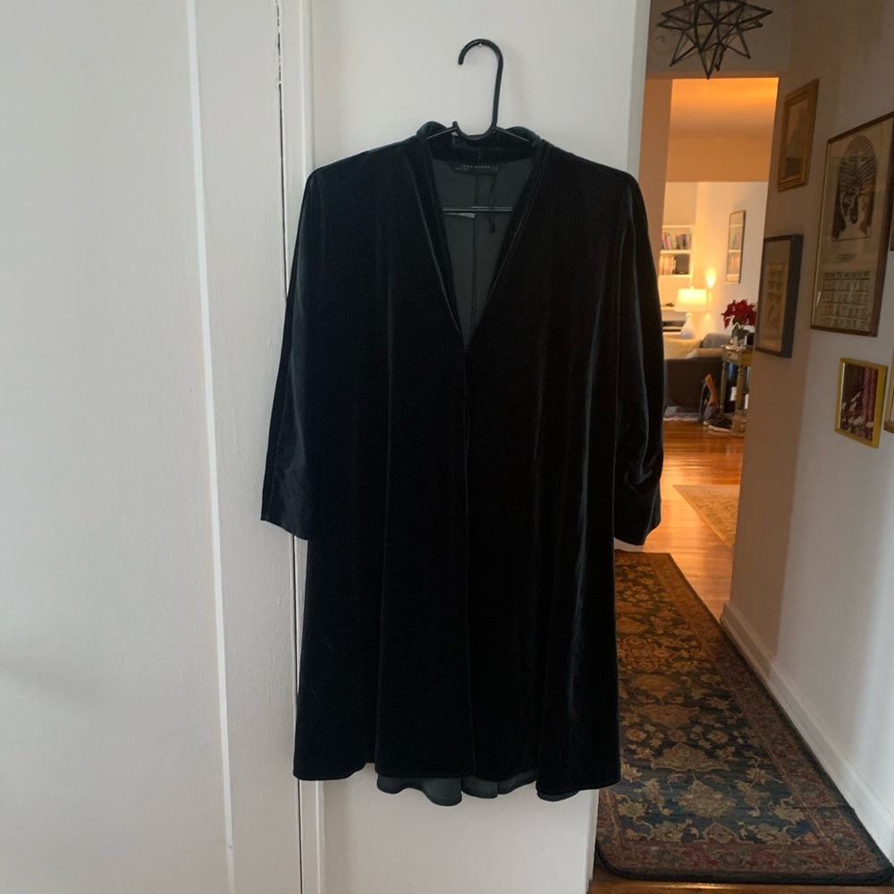 Zara velvet babydoll dress
